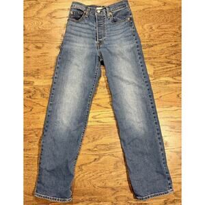 Levi's Women's Ribcage Straight Ankle Denim Blue Jeans Size 26 High Rise